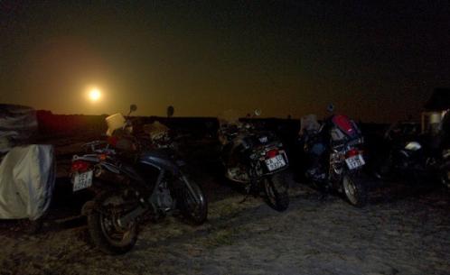 The bikes gather in the moonlight 2